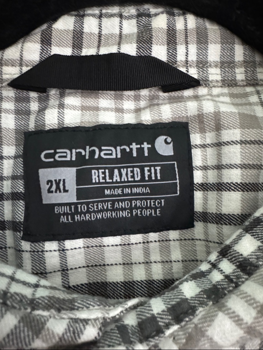 Carhartt Shirt Mens Size 2XL Gray Plaid Relaxed Fit Short Sleeve Button Front - Picture 8 of 11